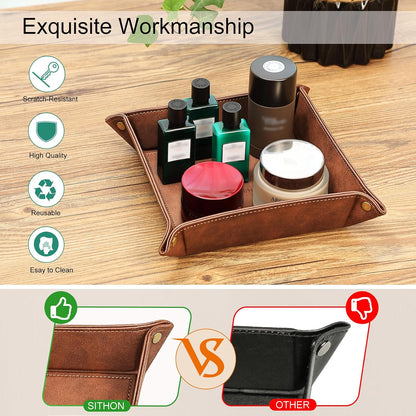 SITHON Valet Tray Desktop Storage Organizer Nightstand Caddy Holder