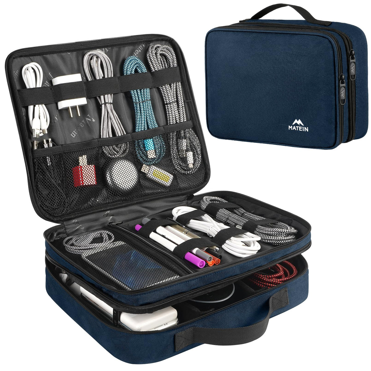 MATEIN Electronics Organizer Travel Case, Cable Organizer Bag, Black