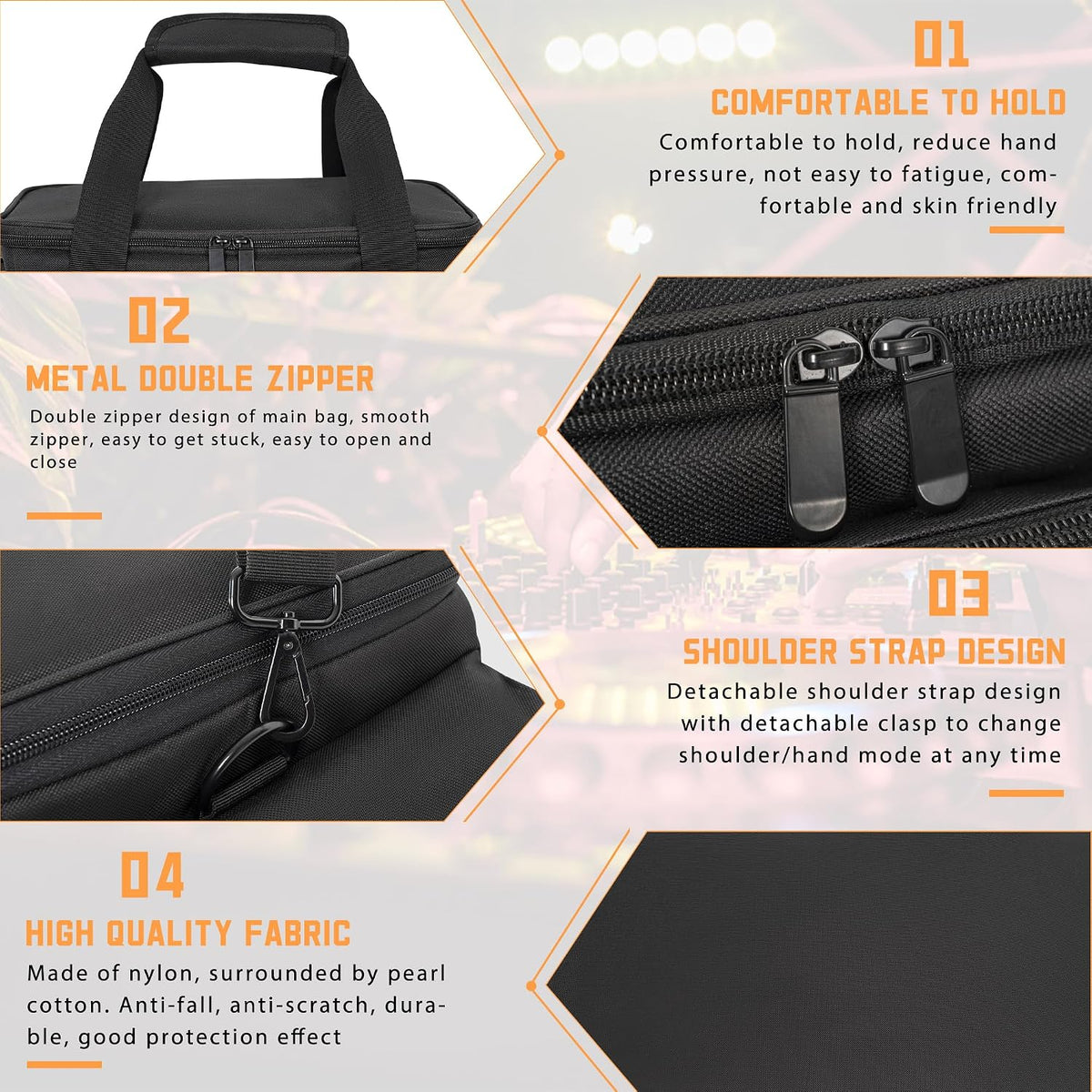 AKOZLIN Cable File Bag with Dividers for Sound Instrument Accessories