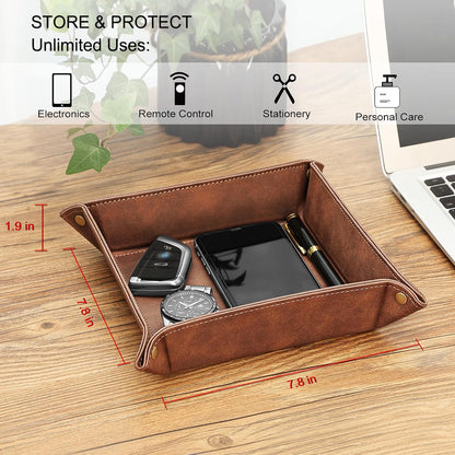 SITHON Valet Tray Desktop Storage Organizer Nightstand Caddy Holder