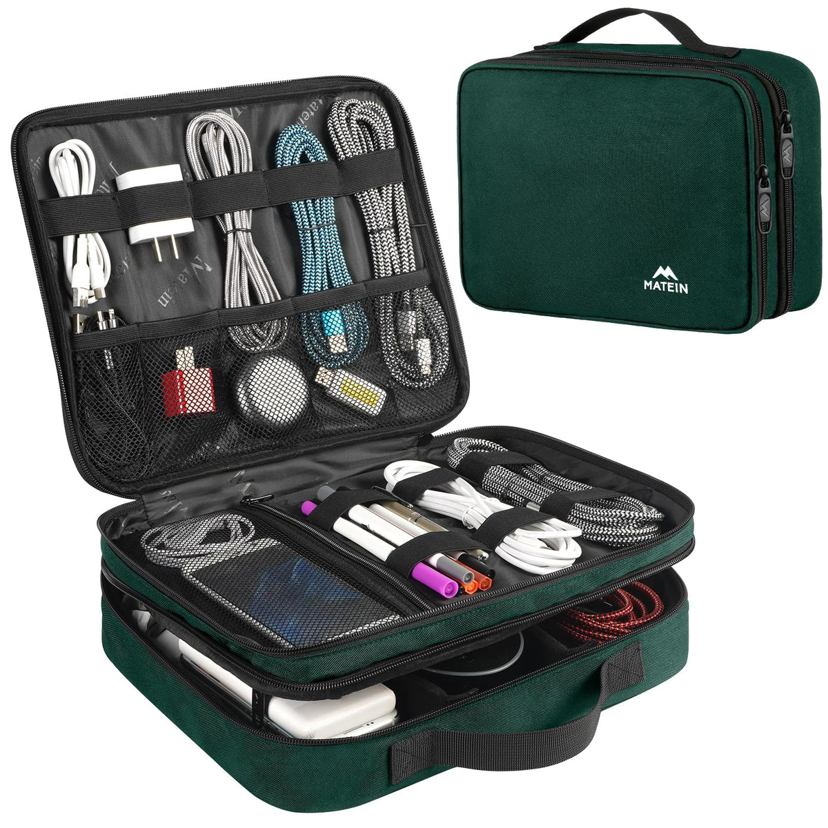 MATEIN Cable Organizer Bag, Large Travel Storage Bag, Sturdy Tool Case