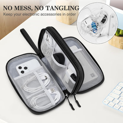 FYY Electronic Organizer, Travel Tech Pouch Bag, Medium, Black