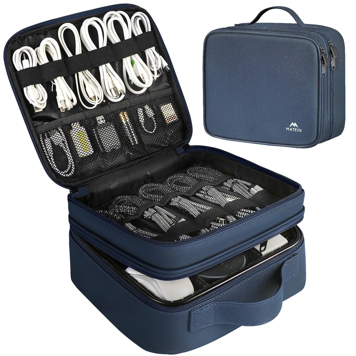 MATEIN Cord Organizer Case with Adjustable Divider, Large DJ Cable File Bag