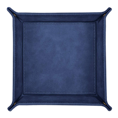 PU Leather Valet Tray Desk Organizer - Durable Multi-Use Catchall for Office Accessories, Dresser Gifting, Nightstand & Living Room, Bathroom Table Organizers for Weddings, Vanity Storage