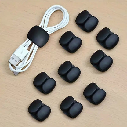 10-Pack Multi-Functional Cable Organizers, Durable Plastic Anti-Tangle Storage Solution, Ideal for Charging Cables and Earphone Wires