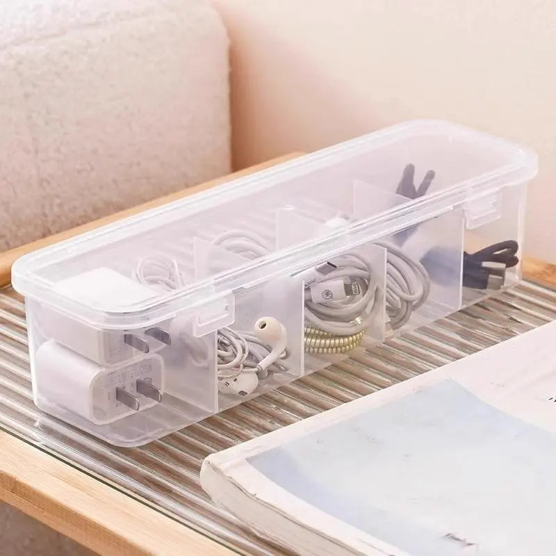 Data cable Storage box Power supply Charging cable Mobile phone charger Household finishing artifact Desktop cable box Winding device Plastic Organizer Bins