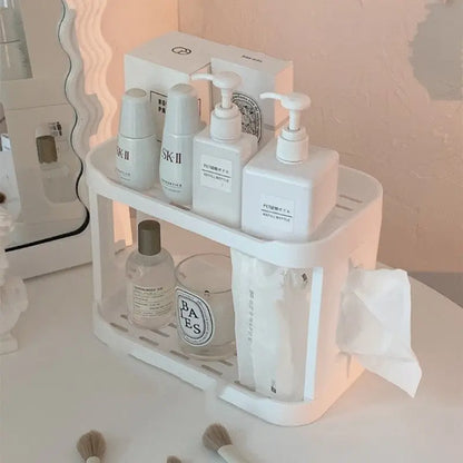 Desktop Storage Rack, 1 Count Multi Layer Makeup Skincare Storage Holder, Desktop Organizer for Bathroom, Bedroom, Living Room, Home Organizer, Desk Organizer Tidy, Desk Top Organizing, Desk Accessory
