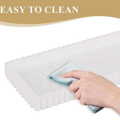 Square Storage Tray Bathroom Organizer for Bathroom Organization, Kitchen, Living Room, Vanity, Key, Cosmetics, Ring Holder, Decorative Edge Design, Bathroom Organizer Supplies