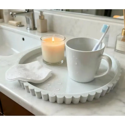 Silicone Bathroom Tray, Jewelry Tray, Kitchen Tray, Toiletries Tray, Vanity Tray, Storage Tray, 1 Piece, Durable & Versatile Design