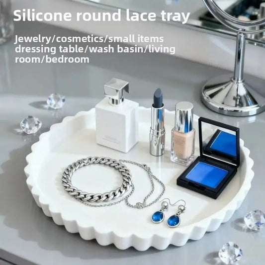 Silicone Bathroom Tray, Jewelry Tray, Kitchen Tray, Toiletries Tray, Vanity Tray, Storage Tray, 1 Piece, Durable & Versatile Design
