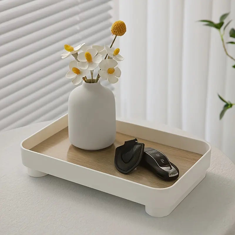Wooden Desktop Storage Tray Perfume Aromatherapy Dressing Table Cosmetics Storage Box Multi-Function Porch Clutter Key Storage Desktop Storage Organizer