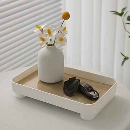 Wooden Desktop Storage Tray Perfume Aromatherapy Dressing Table Cosmetics Storage Box Multi-Function Porch Clutter Key Storage Desktop Storage Organizer