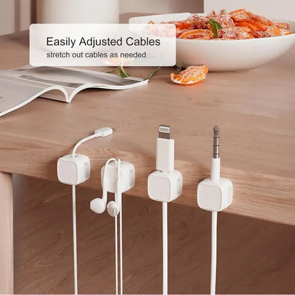 6 Pack Magnetic Cord Organizer,Desk Cable Management Clips, Phone Charger Wire Organizer Keeper for Nightstand Car Office Accessory