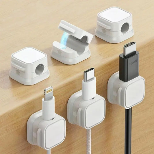 6 Pack Magnetic Cord Organizer,Desk Cable Management Clips, Phone Charger Wire Organizer Keeper for Nightstand Car Office Accessory