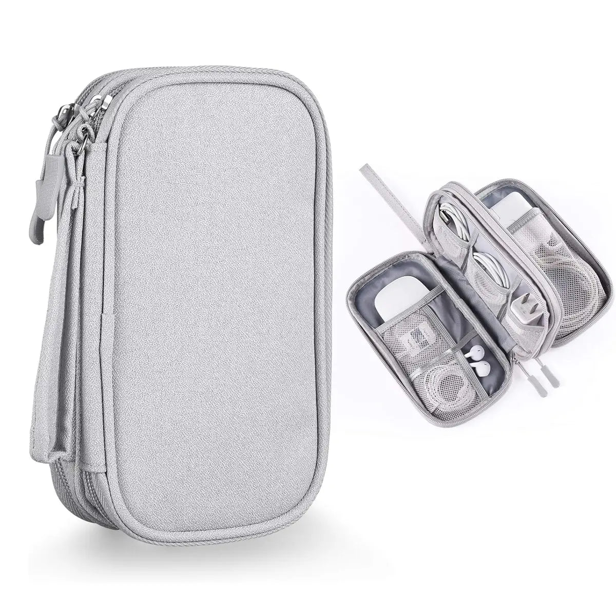 Travel Cable Storage Bag, Portable Waterproof Double Layers, Electronic Accessories Organizer Bag for Power Bank, Charging Cords, USB Cable, Earphones, Travel Stuff, International Travel
