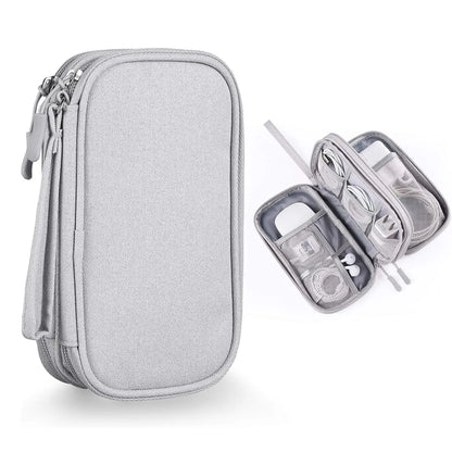 Travel Cable Storage Bag, Portable Waterproof Double Layers, Electronic Accessories Organizer Bag for Power Bank, Charging Cords, USB Cable, Earphones, Travel Stuff, International Travel