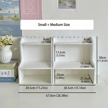Double-Layer Storage Rack, Desktop Organizer Shelf, Multi-Functional Desk & Makeup Supplies Holder, Multi Purpose Organizers, Desk Accessories for Home and Office Use