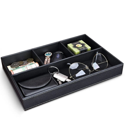 Faux Leather Storage Tray, Stackable Jewelry Drawer Organizer, Bedside Table Organiser, Edc Storage Tray, Versatile Organizer