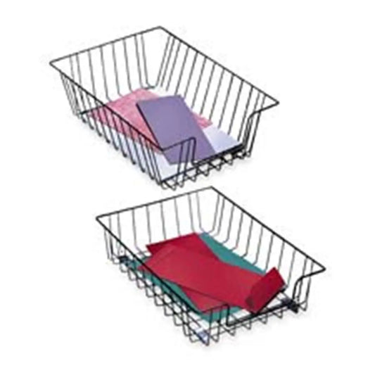 Modern Silver Stacking Wire Desk Tray - Letter Size, 10x14x3in Open-View Desk Organizer for Office Stationery & Supplies, 10X14x3"