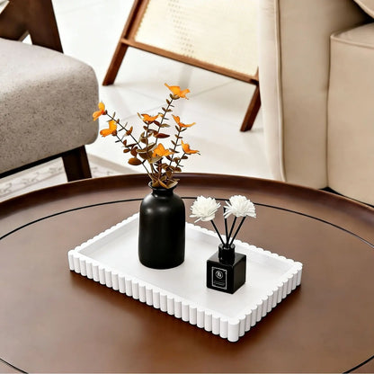 Square Storage Tray Bathroom Organizer for Bathroom Organization, Kitchen, Living Room, Vanity, Key, Cosmetics, Ring Holder, Decorative Edge Design, Bathroom Organizer Supplies