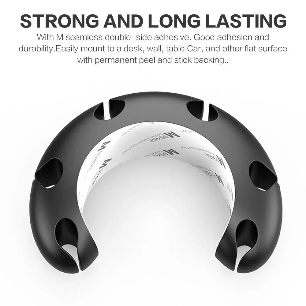 Reusable Silicone Cable Holder, Anti-Slip Detachable Cord Organizer for Desk, Charger Wrap, Office Home Tangle-Free Storage Solution, Dorm Car Multi-Scenario Use.
